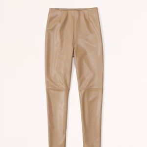 Abercrombie & Fitch Classic Vegan Leather Leggings, Size S, Color Brown